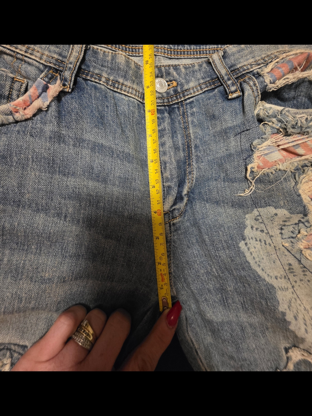 Pilcro Anthropologie Distressed Patchwork Boho Jeans - Picture 8 of 13